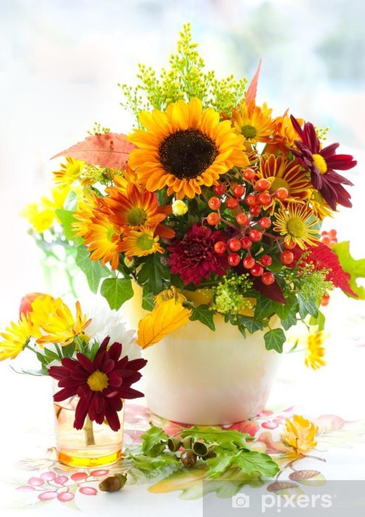 Kolorowy ogród jesienią