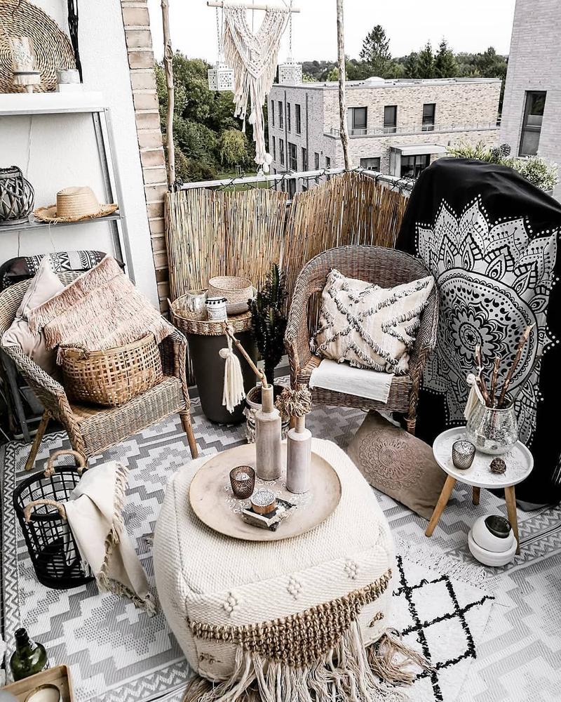 Styl boho na balkon