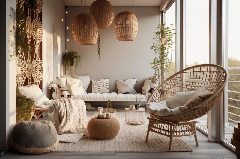 Przytulny kącik relaksu na tarasie