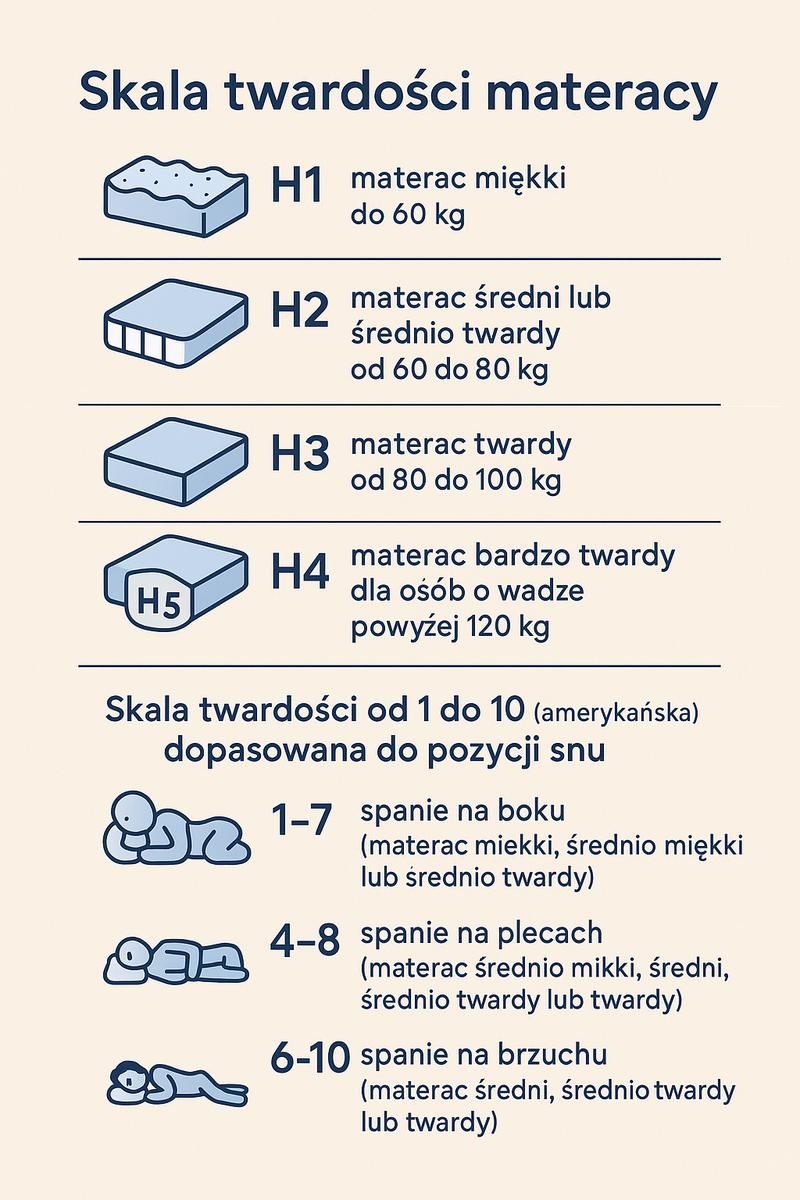 Dobór twardości materaca